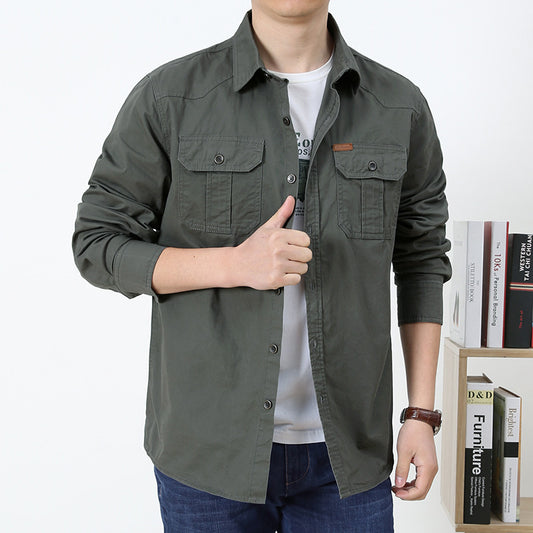 Large Size Loose Overalls Long Sleeve Shirt